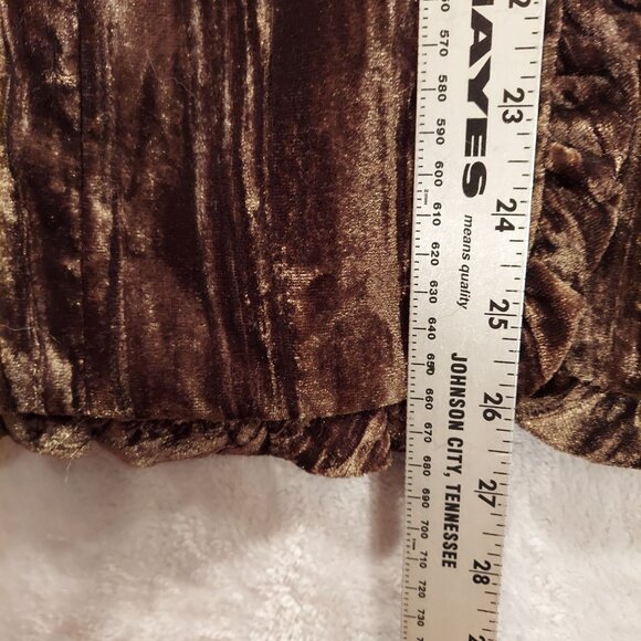 Victor Costa Occasion Velvet Jacket Womens M Brown Snaps Ruffle formal party - Picture 6 of 15